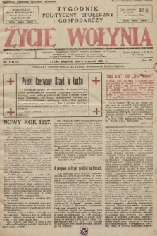 Życie Wołynia : czasopismo bezpartyjne, myśli i czynowi polskiemu na Wołyniu poświęcone. 1927, nr 1