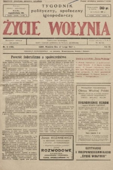 Życie Wołynia : czasopismo bezpartyjne, myśli i czynowi polskiemu na Wołyniu poświęcone. 1927, nr 8