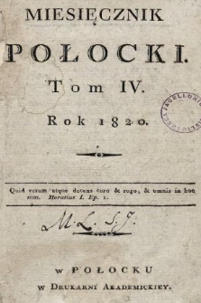 Miesięcznik Połocki. 1820, t. 4