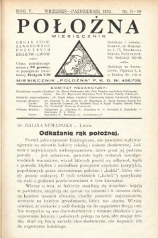 Położna : organ Stowarzyszenia Zawodowego Położnych. 1932, nr 9-10