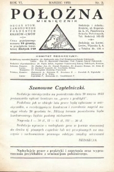 Położna : organ Stowarzyszenia Zawodowego Położnych. 1933, nr 3