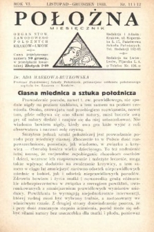 Położna : organ Stowarzyszenia Zawodowego Położnych. 1933, nr 11-12