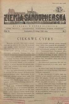Ziemia Sandomierska : czasopismo samorządowo-społeczne. R. VI, 1934, nr 9