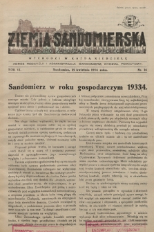 Ziemia Sandomierska : czasopismo samorządowo-społeczne. R. VI, 1934, nr 16