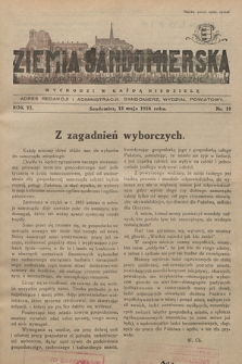 Ziemia Sandomierska : czasopismo samorządowo-społeczne. R. VI, 1934, nr 19