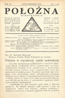 Położna : organ Stowarzyszenia Zawodowego Położnych Małopolski. 1936, nr 7-8