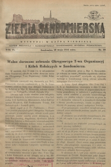 Ziemia Sandomierska : czasopismo samorządowo-społeczne. R. VI, 1934, nr 20