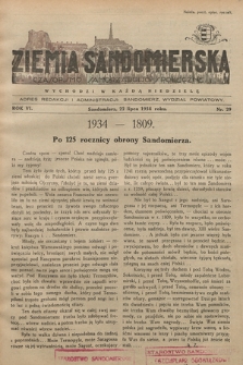 Ziemia Sandomierska : czasopismo samorządowo-społeczne. R. VI, 1934, nr 29