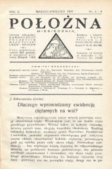 Położna : organ Stowarzyszenia Zawodowego Położnych Małopolski. 1937, nr 3-4