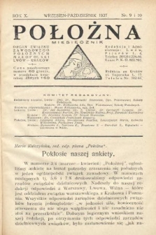 Położna : organ Stowarzyszenia Zawodowego Położnych Małopolski Lwów - Kraków. 1937, nr 9-10