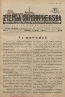 Ziemia Sandomierska : czasopismo samorządowo-społeczne. R. VI, 1934, nr 34