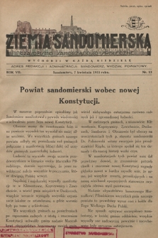 Ziemia Sandomierska : czasopismo samorządowo-społeczne. R. VII, 1935, nr 13
