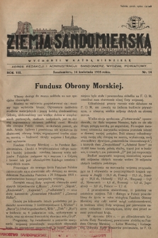 Ziemia Sandomierska : czasopismo samorządowo-społeczne. R. VII, 1935, nr 14