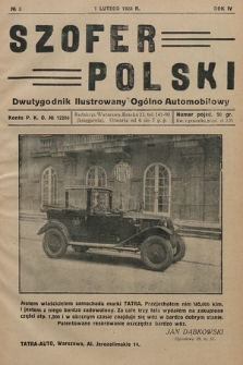 Szofer Polski : dwutygodnik ilustrowany ogólno automobilowy. 1928, nr 3