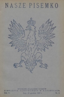 Nasze Pisemko : miesięcznik Uczniów Gimn[azjum] Państw[owego] w Katowicach. 1933, nr 2