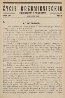 Życie Krzemienieckie : miesięcznik społeczny. 1935, nr 9