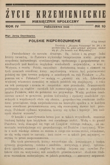 Życie Krzemienieckie : miesięcznik społeczny. 1935, nr 10