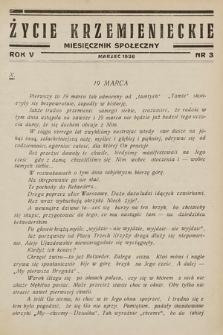 Życie Krzemienieckie : miesięcznik społeczny. 1936, nr 3