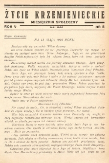 Życie Krzemienieckie : miesięcznik społeczny. 1936, nr 5