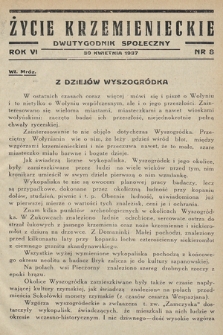 Życie Krzemienieckie : dwutygodnik społeczny. 1937, nr 8