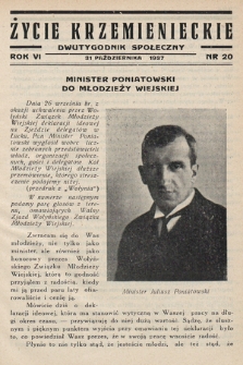 Życie Krzemienieckie : dwutygodnik społeczny. 1937, nr 20