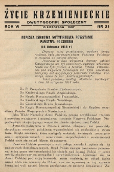 Życie Krzemienieckie : dwutygodnik społeczny. 1937, nr 21