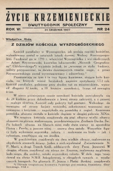 Życie Krzemienieckie : dwutygodnik społeczny. 1937, nr 24