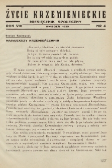 Życie Krzemienieckie : miesięcznik społeczny. 1939, nr 4