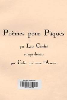 Poèmes pour Pâques : et sept dessins par celui qui aime l'amour