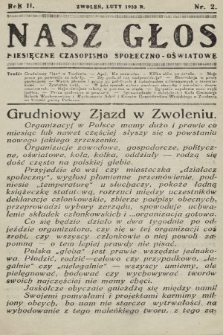 Nasz Głos : miesięczne czasopismo społeczno-oświatowe. 1933, nr 2