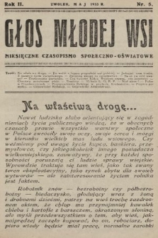 Głos Młodej Wsi : miesięczne czasopismo społeczno-oświatowe. 1933, nr 5
