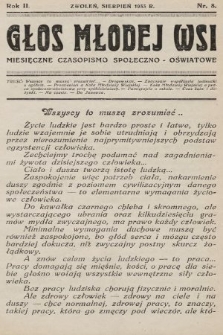 Głos Młodej Wsi : miesięczne czasopismo społeczno-oświatowe. 1933, nr 8