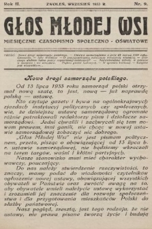 Głos Młodej Wsi : miesięczne czasopismo społeczno-oświatowe. 1933, nr 9