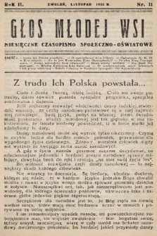Głos Młodej Wsi : miesięczne czasopismo społeczno-oświatowe. 1933, nr 11