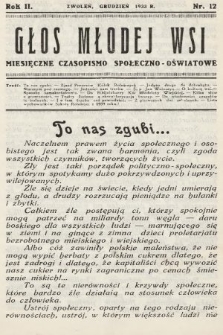 Głos Młodej Wsi : miesięczne czasopismo społeczno-oświatowe. 1933, nr 12