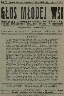 Głos Młodej Wsi : miesięczne czasopismo społeczno-oświatowe. 1935, nr 1