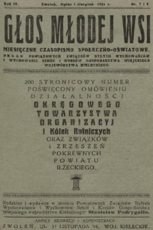 Głos Młodej Wsi : miesięczne czasopismo społeczno-oświatowe. 1935, nr 7