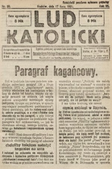 Lud Katolicki : tygodnik poświęcony sprawom ludu katolickiego : naczelny organ Polskiego Stronnictwa Kat. Ludowego. 1921, nr 29