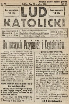 Lud Katolicki : tygodnik poświęcony sprawom ludu katolickiego : naczelny organ Polskiego Stronnictwa Kat. Ludowego. 1921, nr 39