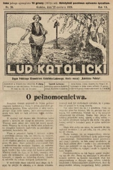 Lud Katolicki : organ Polskiego Stronnictwa Katolicko-Ludowego. 1924, nr 26