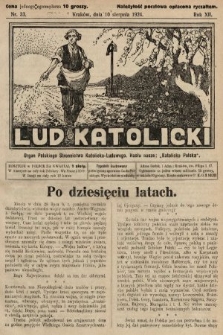 Lud Katolicki : organ Polskiego Stronnictwa Katolicko-Ludowego. 1924, nr 33