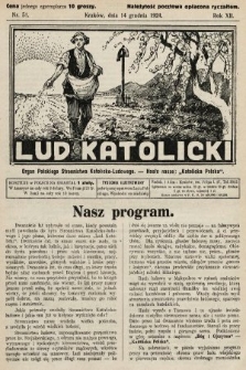 Lud Katolicki : organ Polskiego Stronnictwa Katolicko-Ludowego. 1924, nr 51