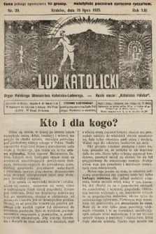Lud Katolicki : organ Polskiego Stronnictwa Katolicko-Ludowego. 1925, nr 29