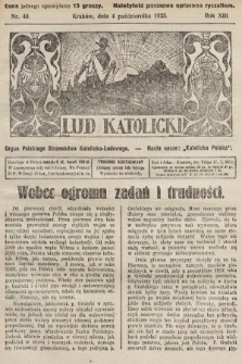 Lud Katolicki : organ Polskiego Stronnictwa Katolicko-Ludowego. 1925, nr 40