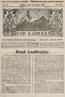 Lud Katolicki : organ Polskiego Stronnictwa Katolicko-Ludowego. 1925, nr 48