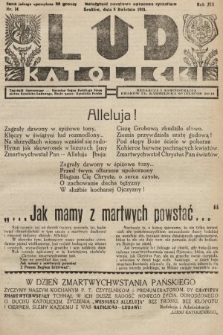 Lud Katolicki : tygodnik ilustrowany : naczelny ogran Polskiego Stronnictwa Katolicko-Ludowego. 1931, nr 14