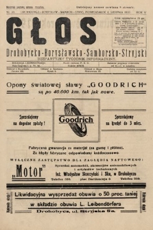 Głos Drohobycko-Borysławsko-Samborsko-Stryjski : bezpłatny tygodnik informacyjny. 1930, nr 20