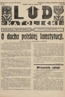 Lud Katolicki : tygodnik ilustrowany : naczelny ogran Polskiego Stronnictwa Katolicko-Ludowego. 1931, nr 35