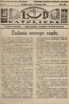 Lud Katolicki : tygodnik ilustrowany : organ Polskiego Stronnictwa Katolicko-Ludowego. 1929, nr 17