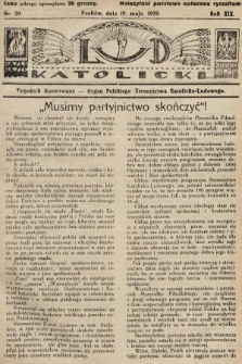 Lud Katolicki : tygodnik ilustrowany : organ Polskiego Stronnictwa Katolicko-Ludowego. 1929, nr 20